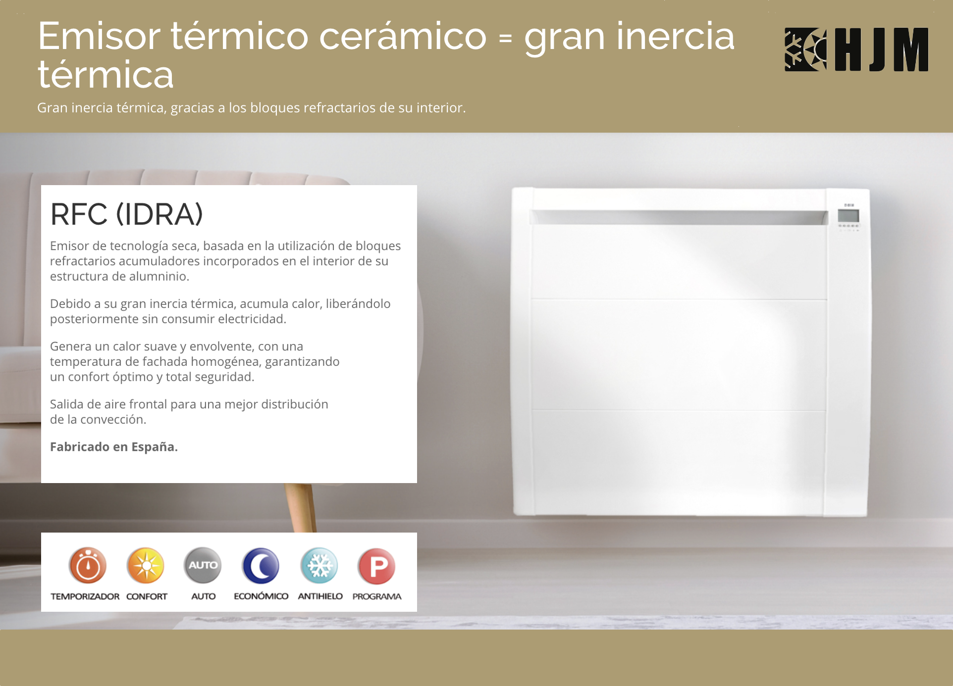 Emisor termico ceramico outlet alta eficiencia 1500w hjm